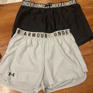 Under Armour Women's dark gray and Light Gray Athletic Shorts Duo